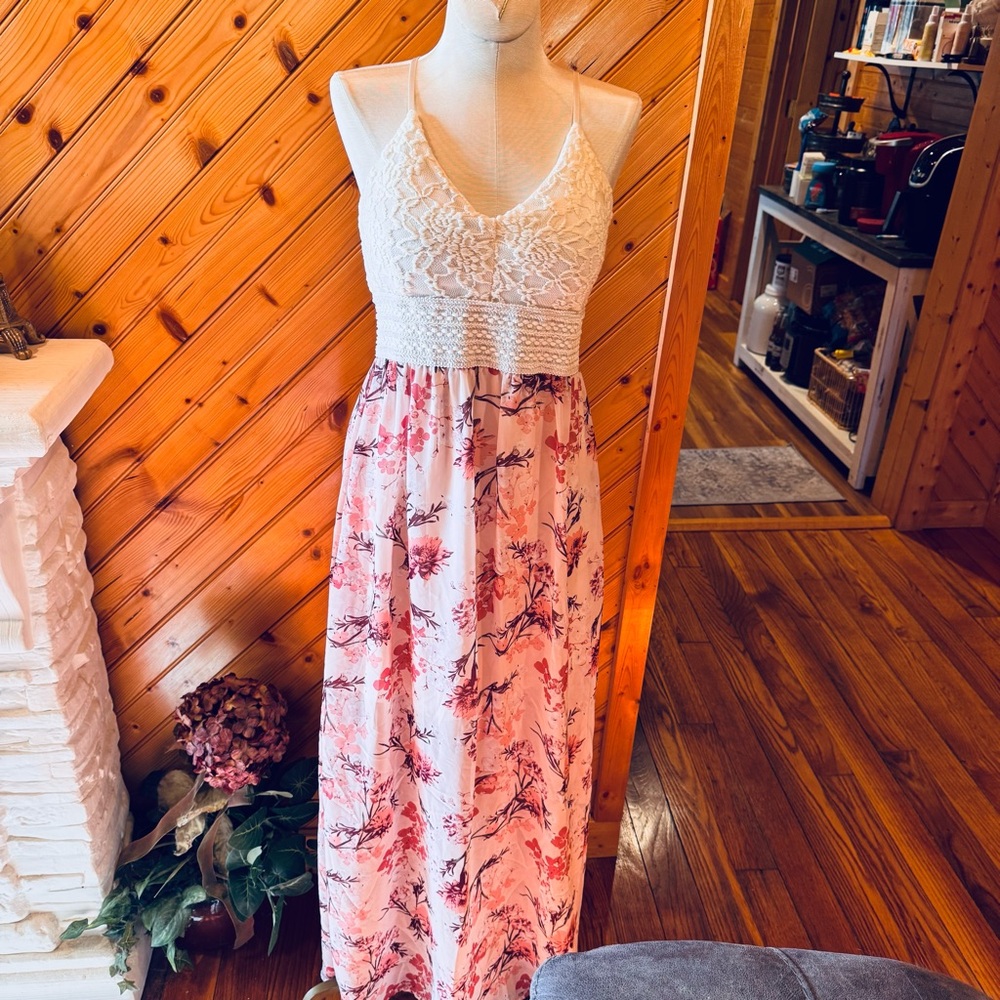 J for Justify Pink A-line Maxi Dress Resort Wear